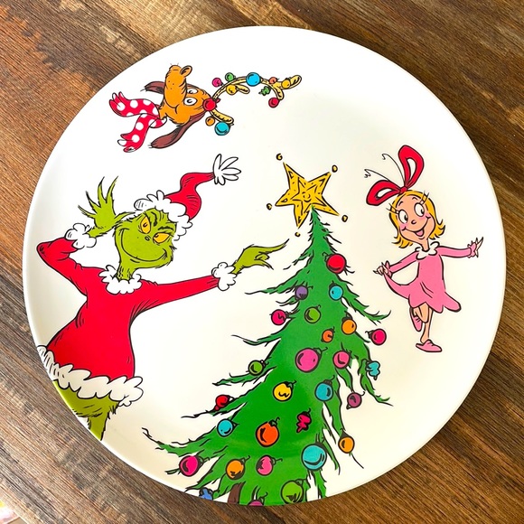 Holiday Grinch Plates Plastic 1 Set Of 4 Poshmark